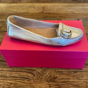 Jcrew Silver Lizzie driving Moc